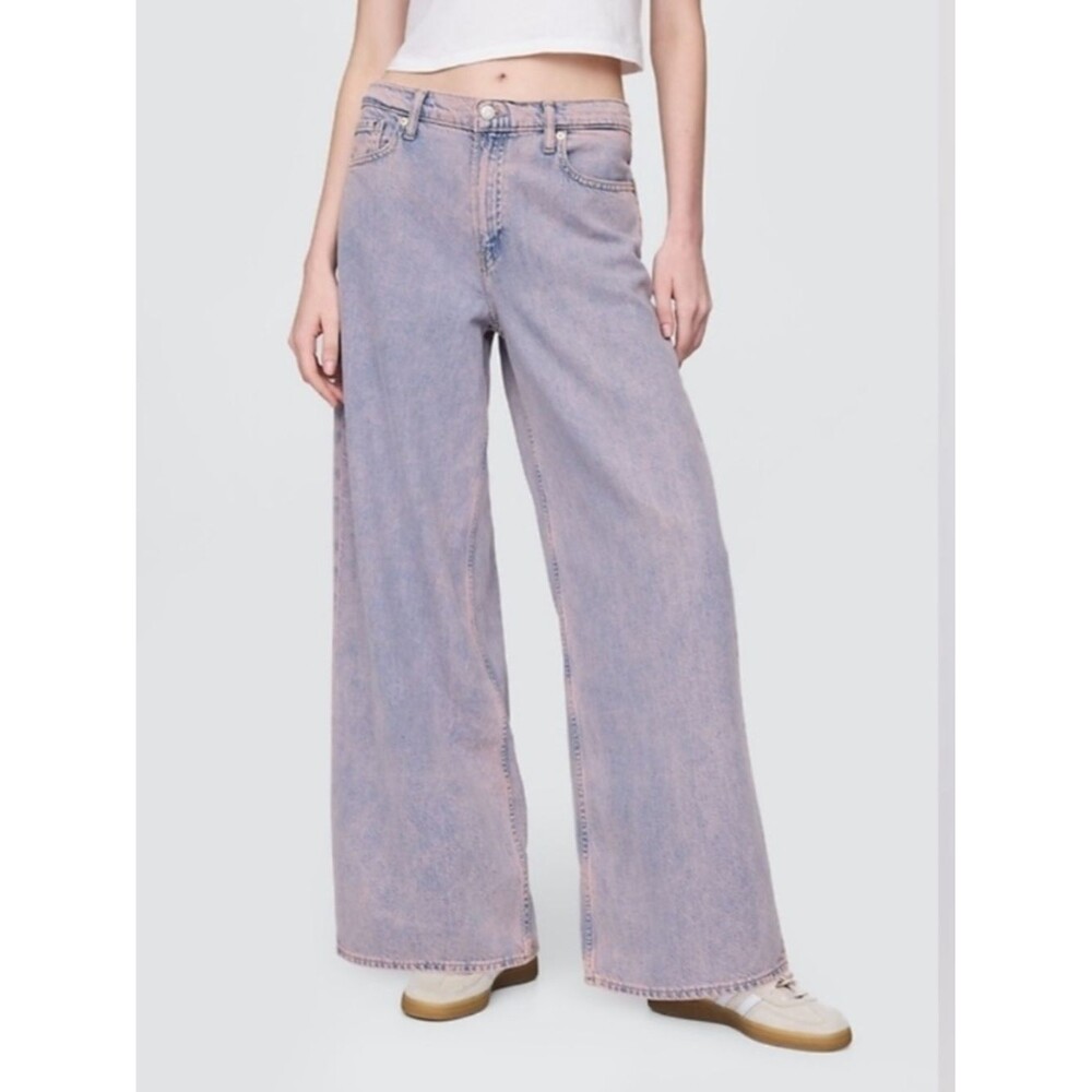 GAP Women's Baggy Mid Rise Ultrasoft Denim Wide Leg Jeans   NWT  |  Size:  28/6r